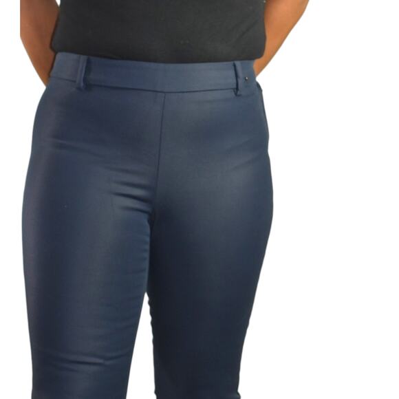 Max Mara Ankle Zip Pant Blue Navy Mid Rise All Seasons Trouser Dress Slim Size 2 - Picture 4 of 15